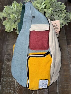 NWT Dime Bags Seeker Sling Crossbody Bag - Boho Blue Hemp